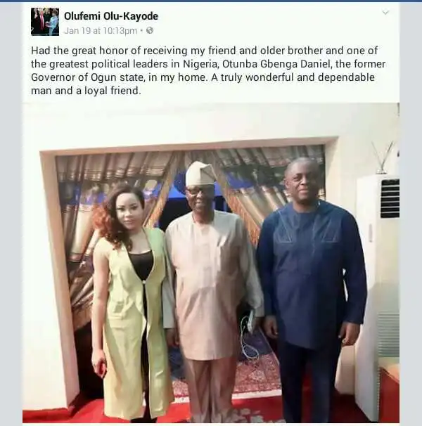 Fani Kayode & his wife Precious receive Otunba Gbenga Daniel (Pics)